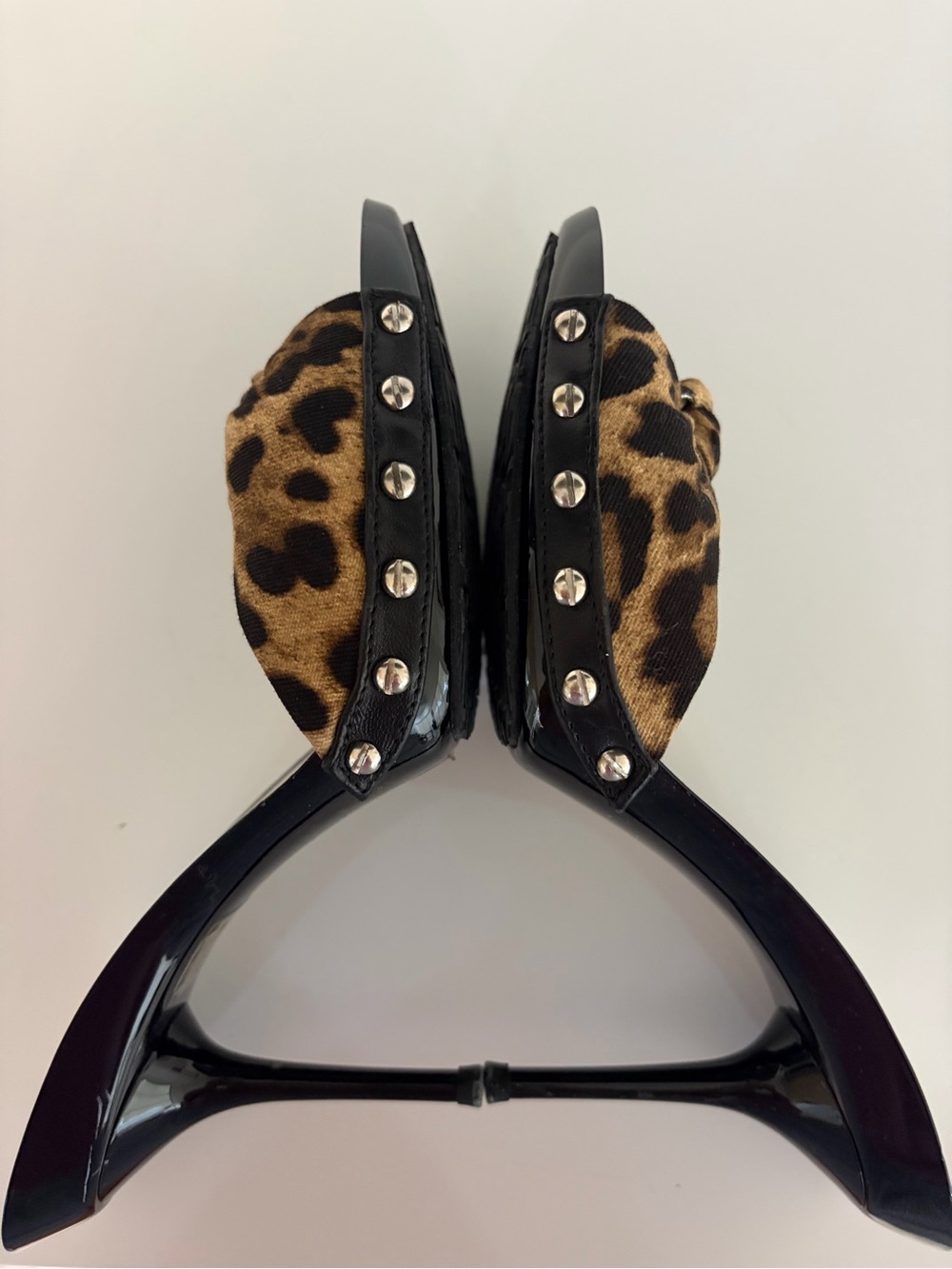 Dolce & Gabbana Leopard Knot Slide Sandals - Gold & Brown - Picture 2 of 4